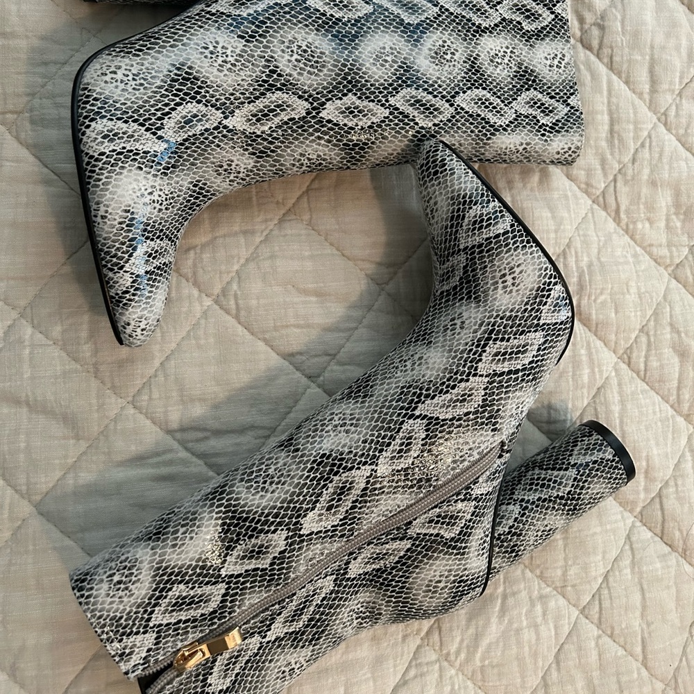 Snake print boots